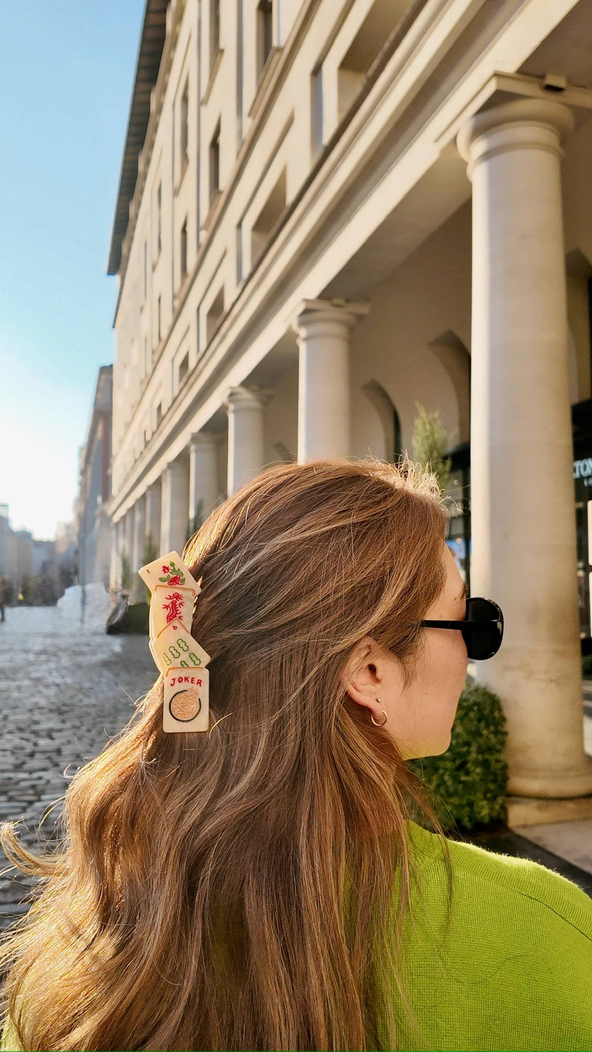 Hand-Painted Mahjong Hair Claw Clip