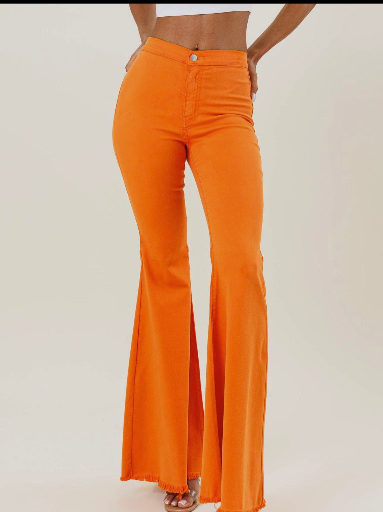 Vibrant Orange Flare / Bell Bottom Jeans