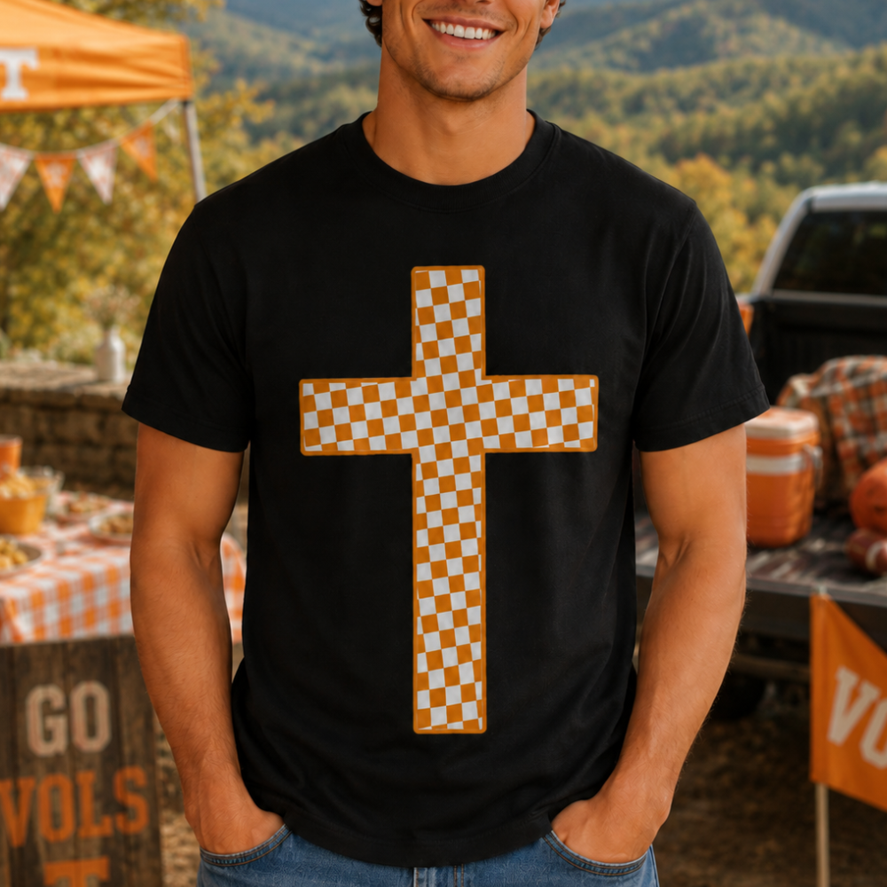 Checked by Grace Cross Graphic Tee