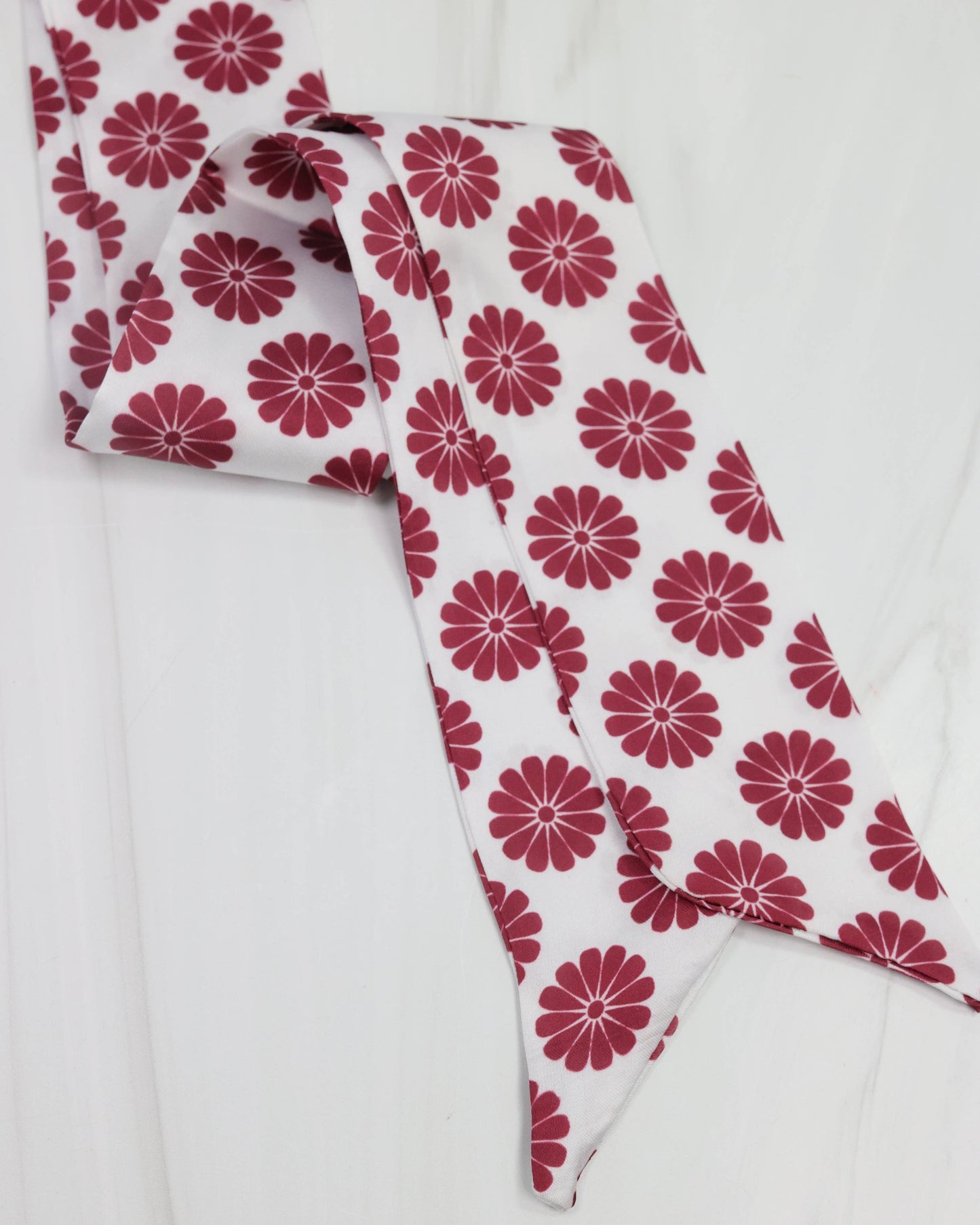 Maroon Floral Skinny Scarf