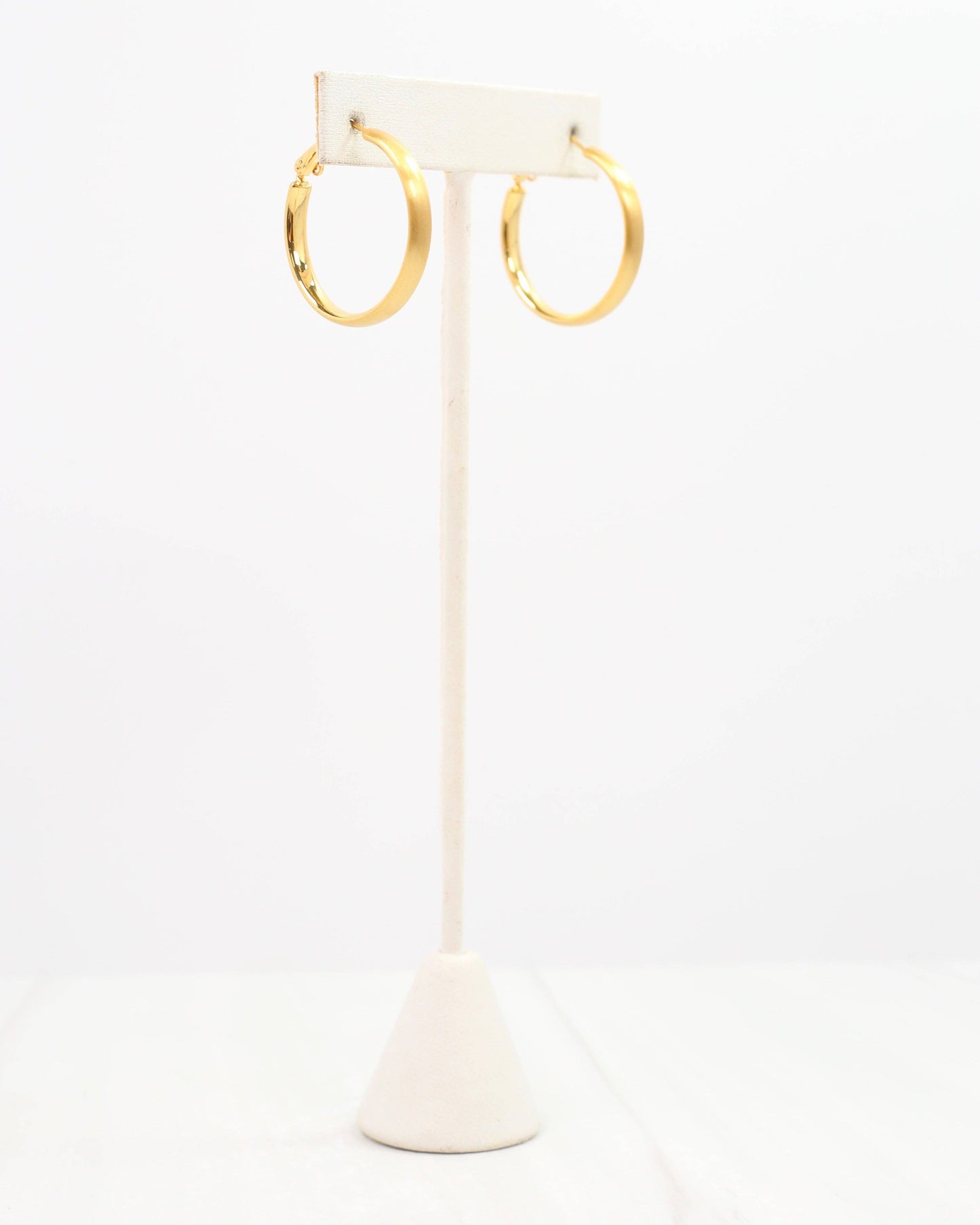 Worn Gold Medium Hoop Earrings