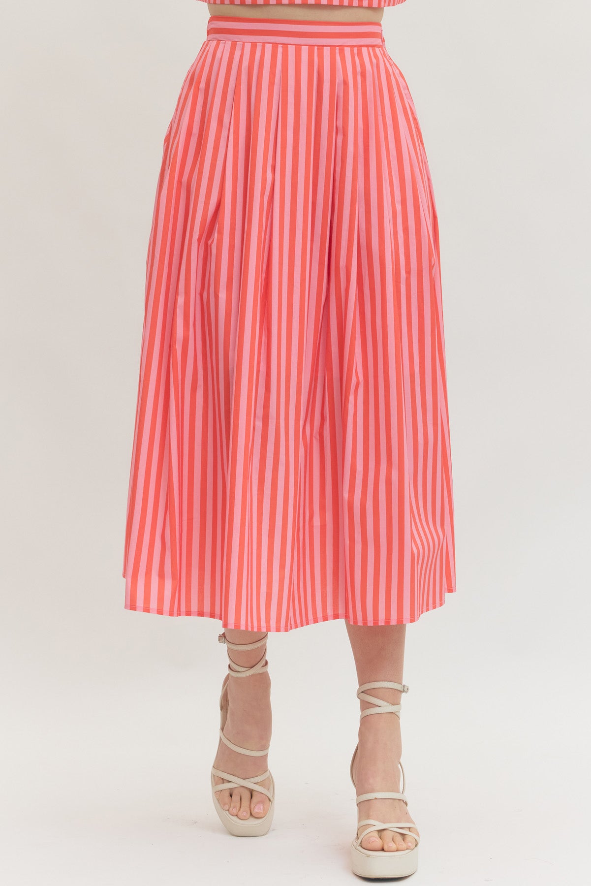 Sunset Stripe Midi Skirt