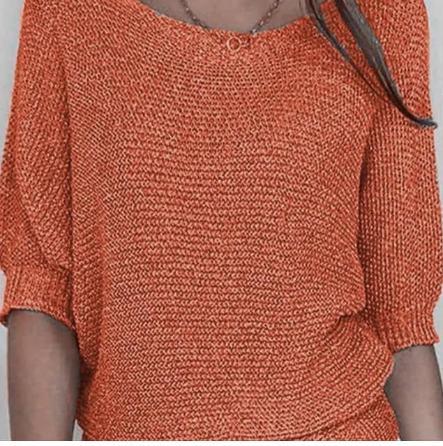 Orange 3/4 Sleeve Sweater