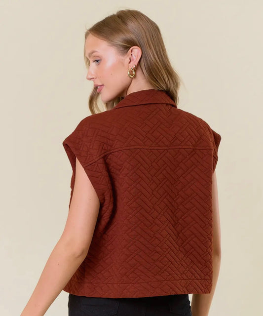 Quilted Vest in Rust