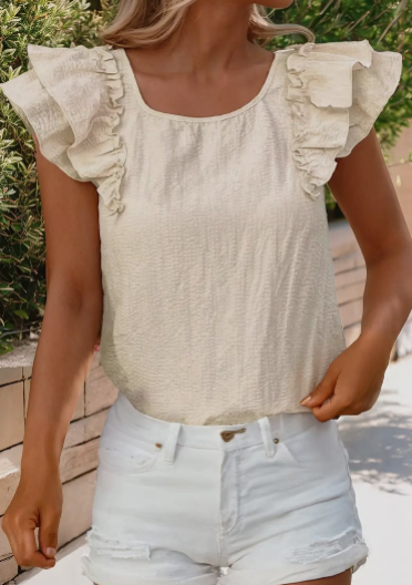 Ruffle Sleeve Bow Blouse