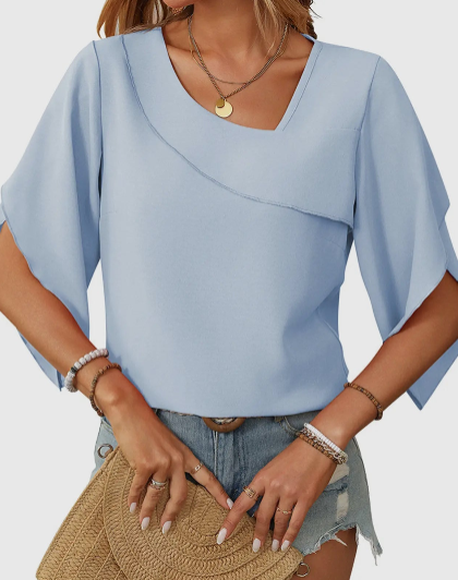 Draped Ruffle Blouse