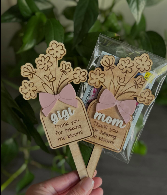 Faith Blooms Plant Stakes – Mom, Grandma, Teacher Gift