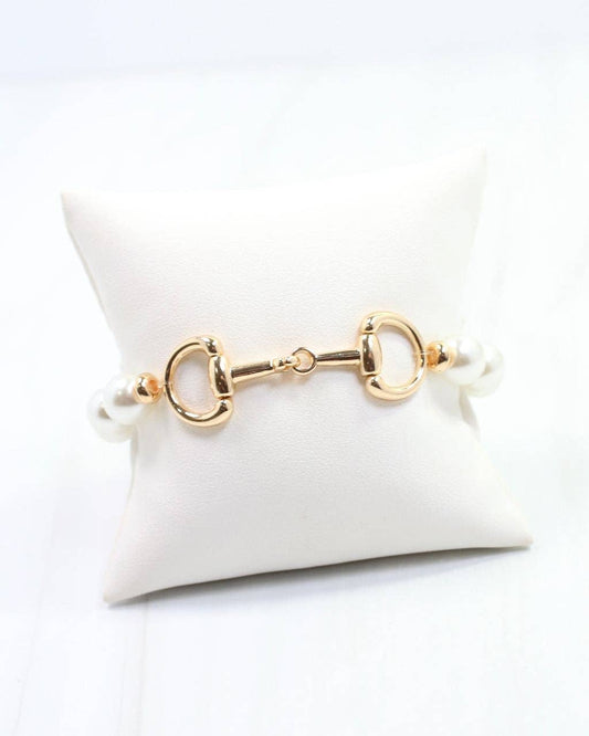 Pearl Horsebit Stretch Bracelet