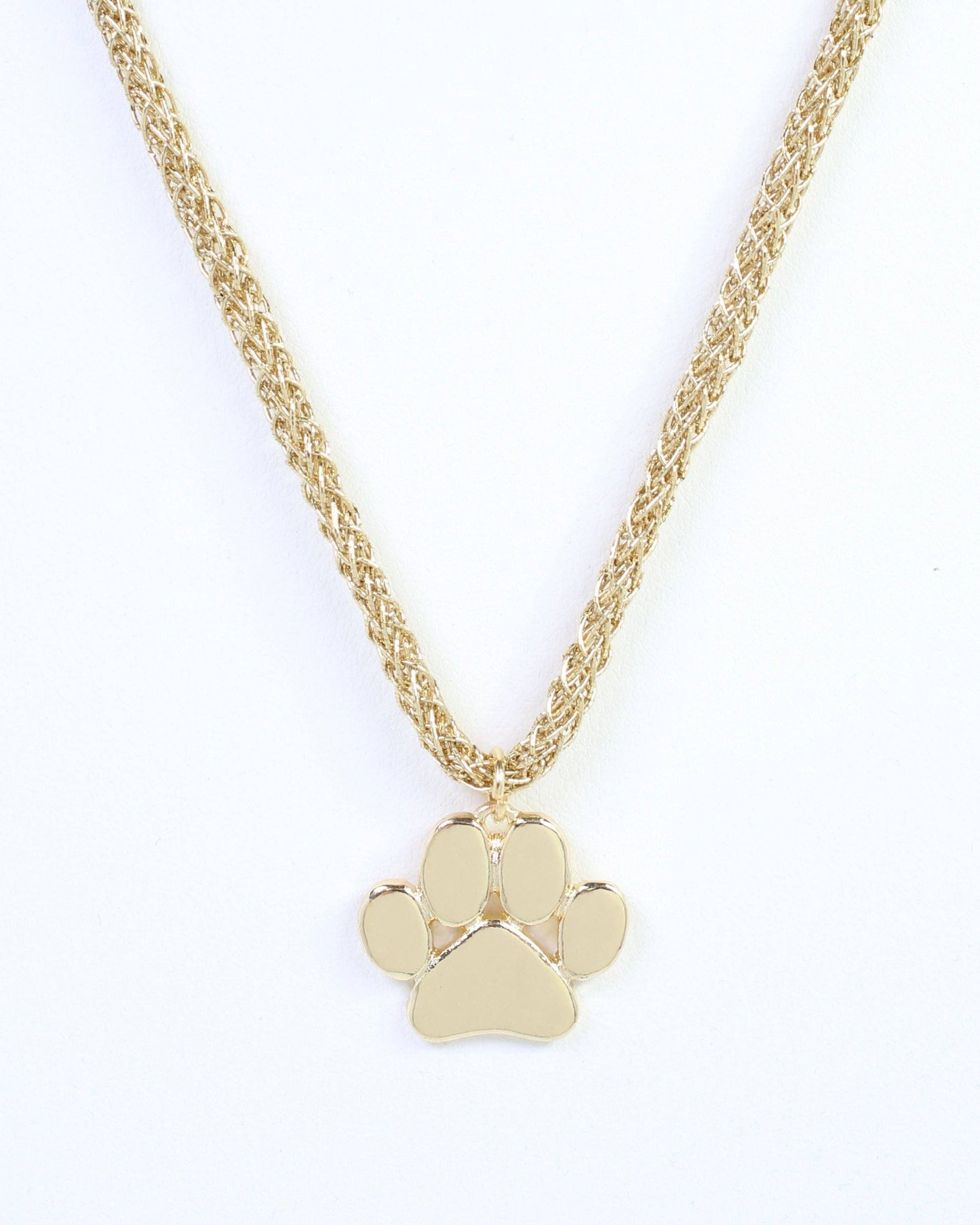 Gold Paw Print Cord Necklace