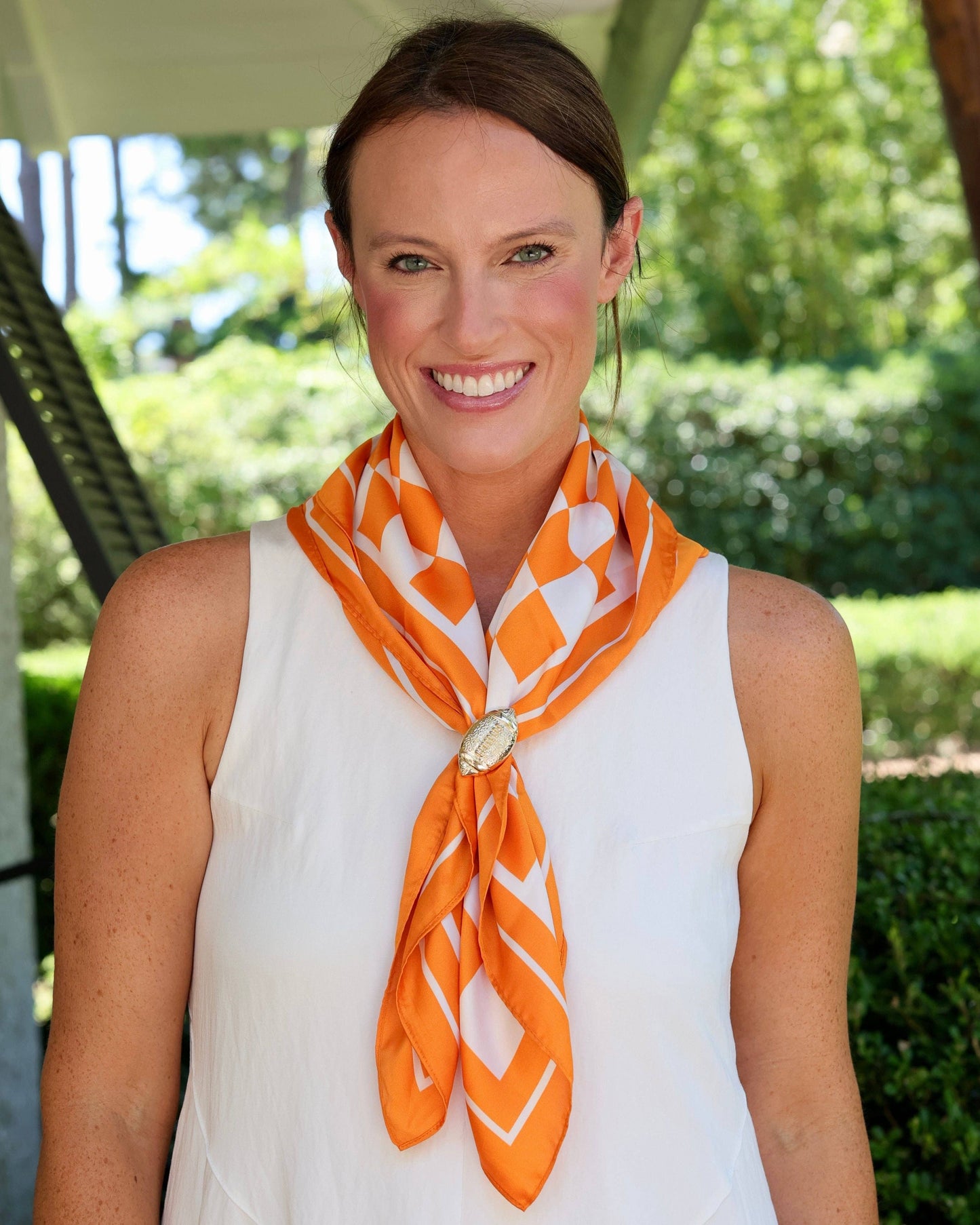 Orange & White Checkered Game Day Scarf