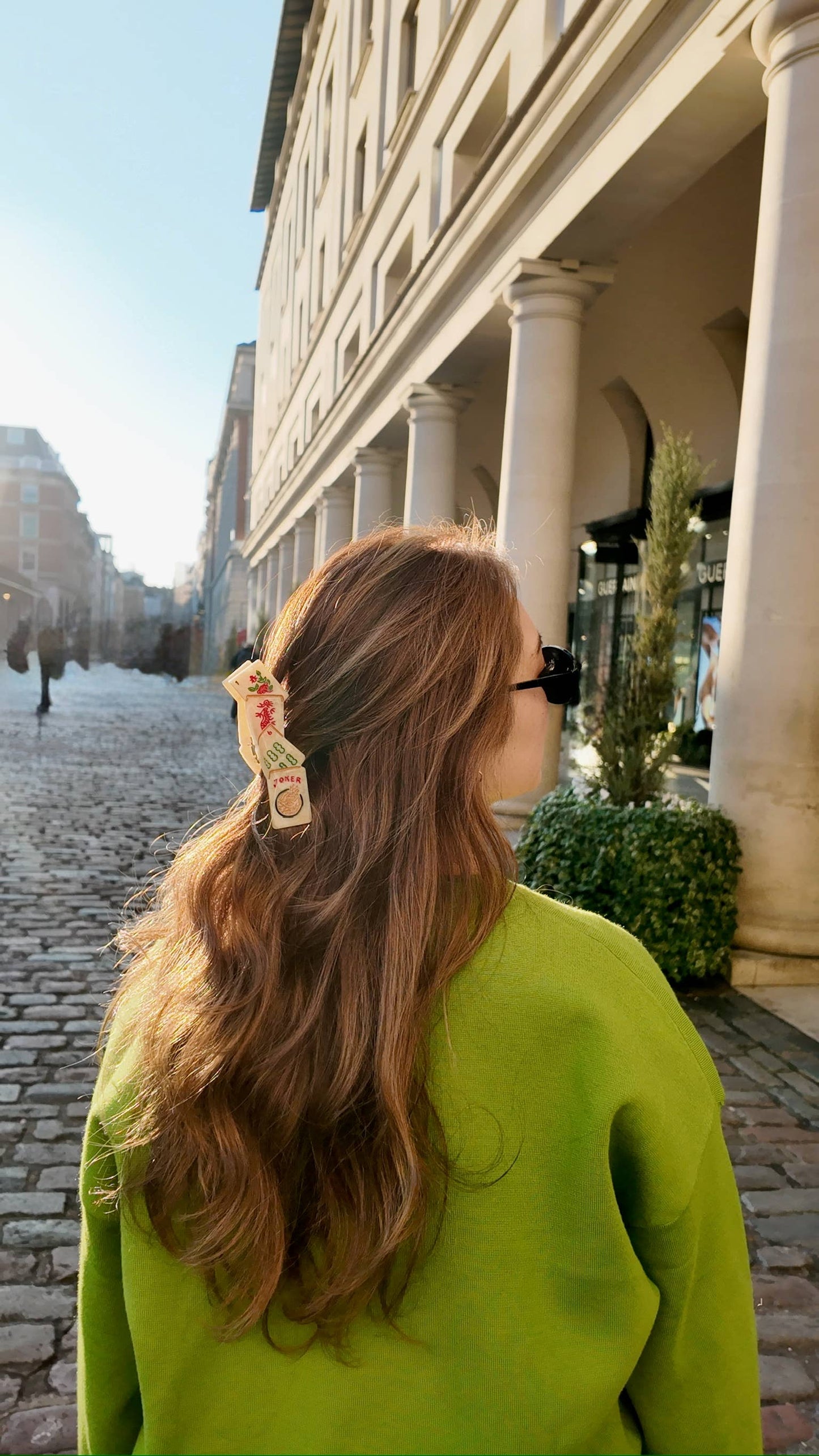 Hand-Painted Mahjong Hair Claw Clip