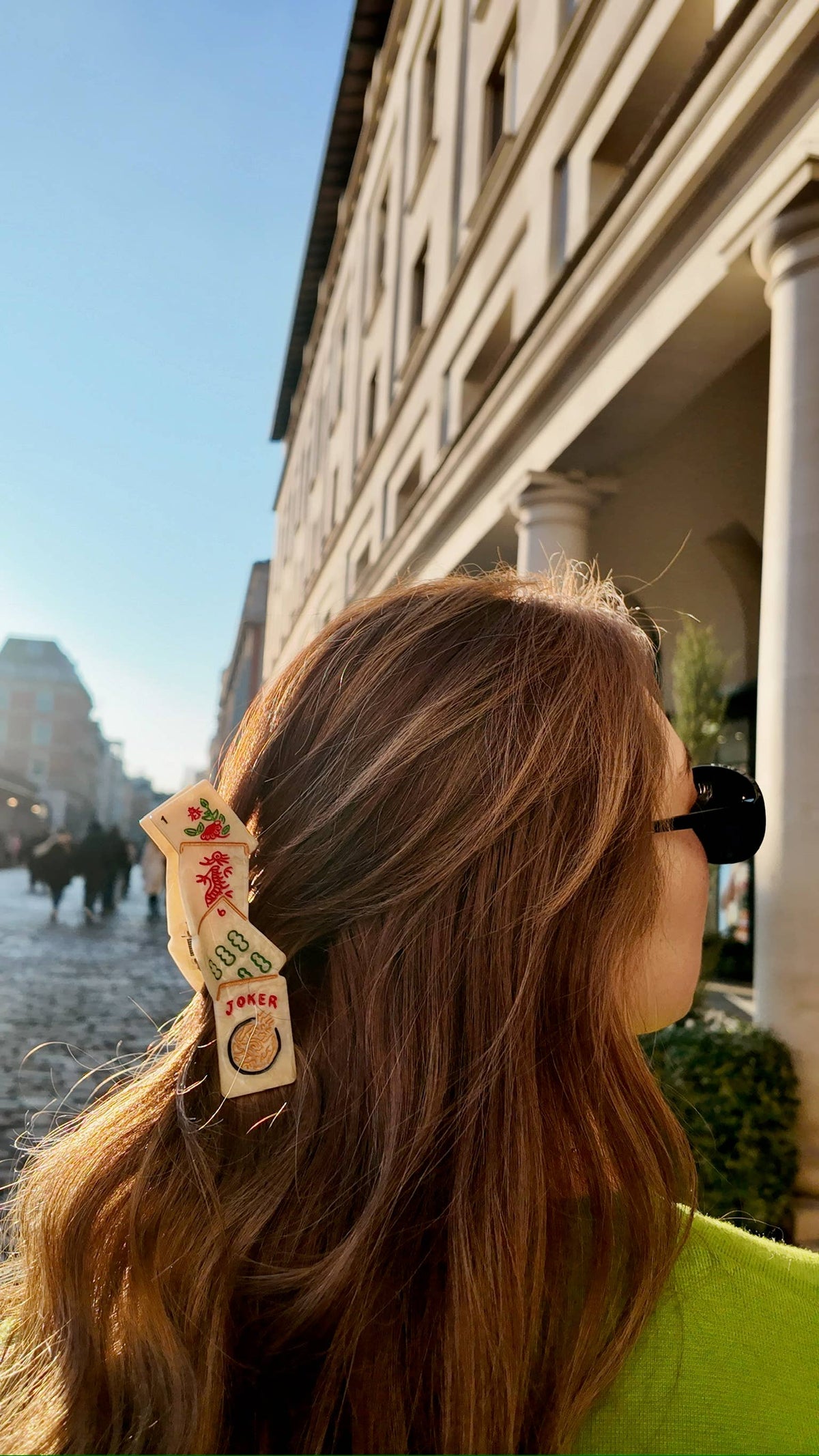 Hand-Painted Mahjong Hair Claw Clip
