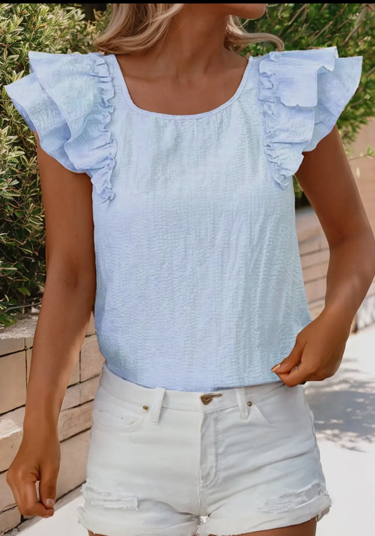 Bow Detail Flutter Top