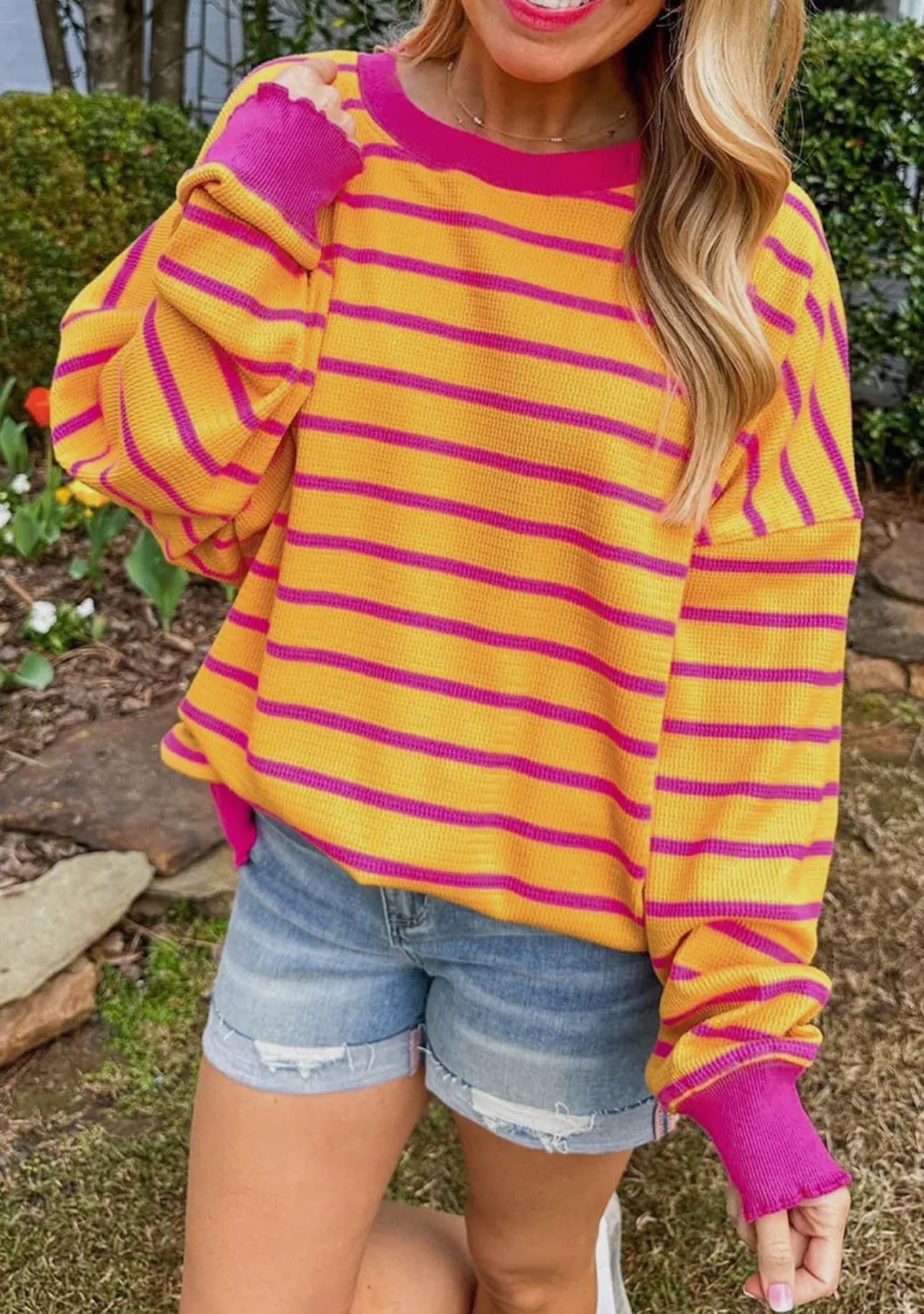 Orange & Pink Stripe Sweater