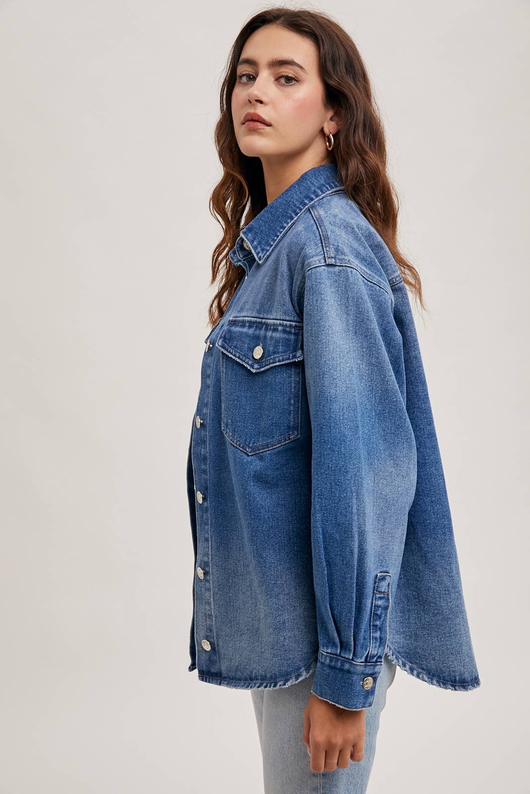 Washed Denim Shirt Jacket