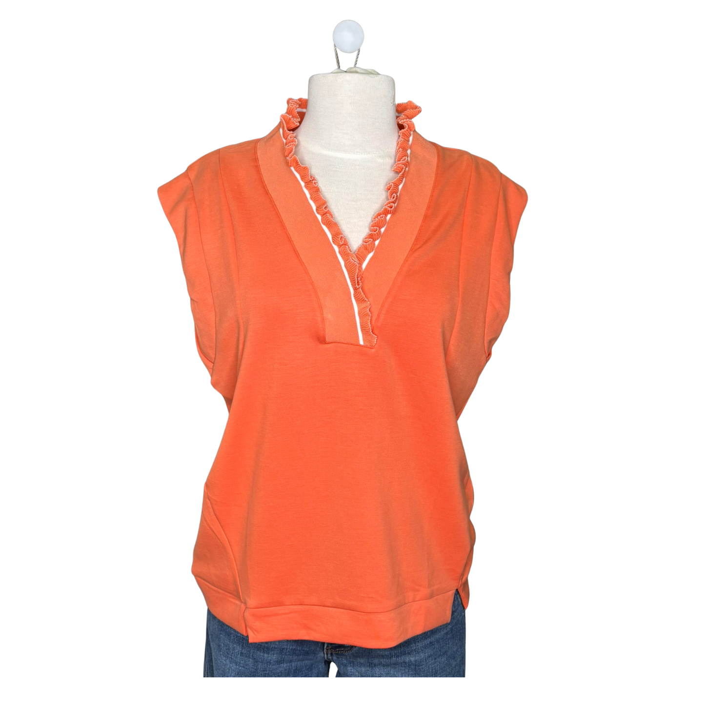 Ruffle V-Neck Top