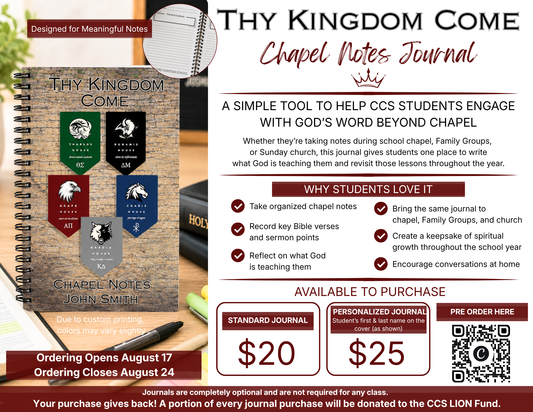 CCS Chapel Notes Journal