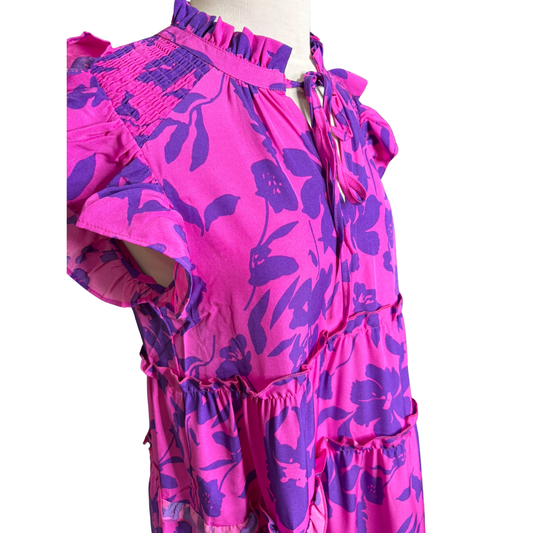 Magenta Mix Floral Dress