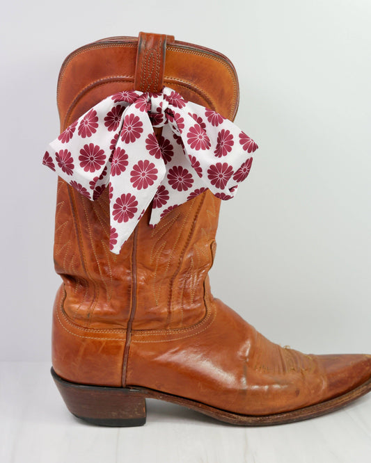 Maroon Floral Skinny Scarf