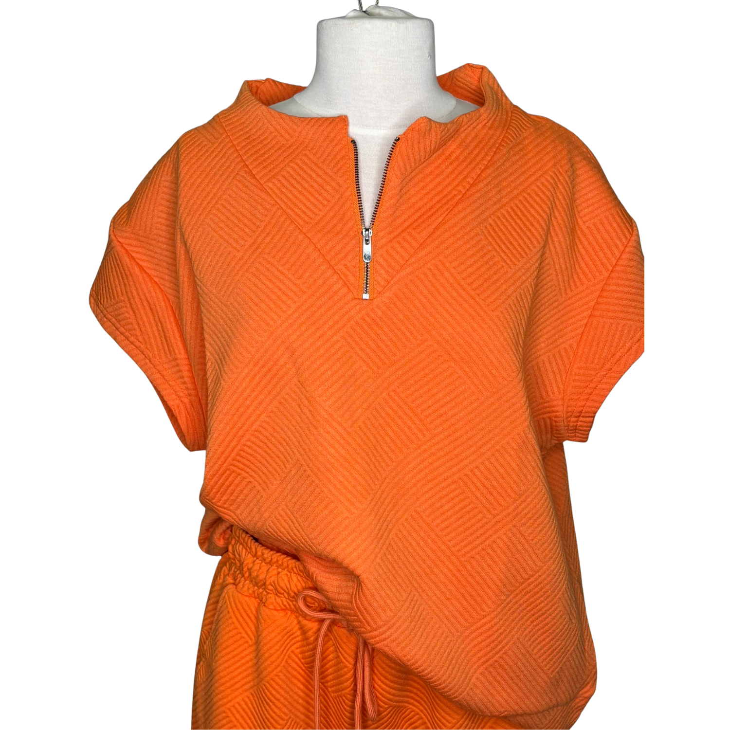 Orange Quilted Lounger Top