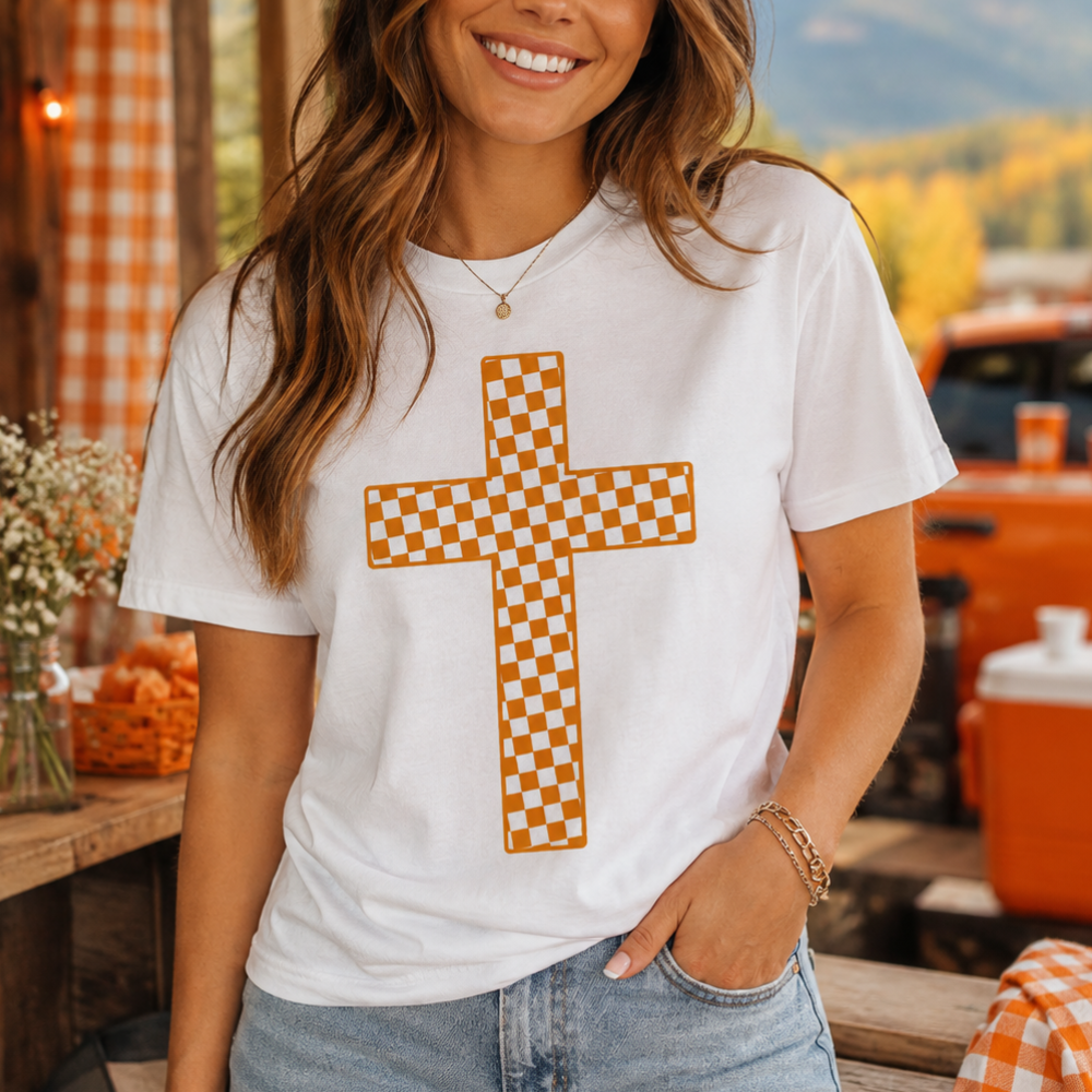 Checked by Grace Cross Graphic Tee