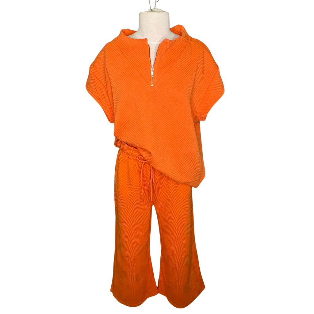 Orange Quilted Lounger Top