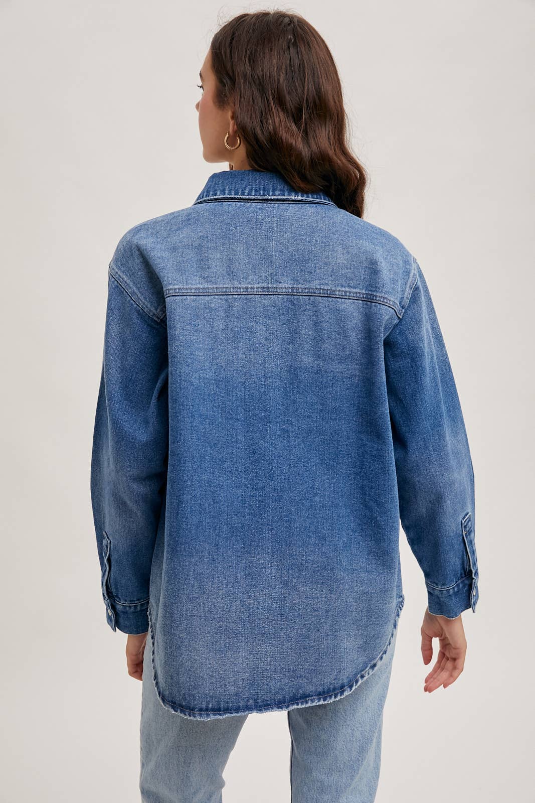 Washed Denim Shirt Jacket