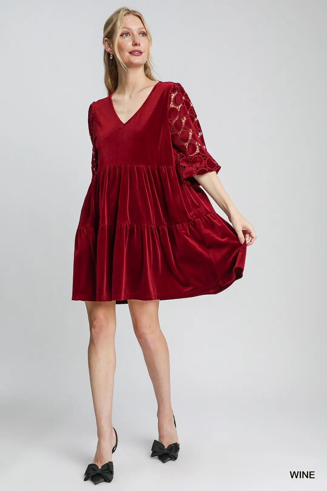 Tiered Velvet Mini Dress