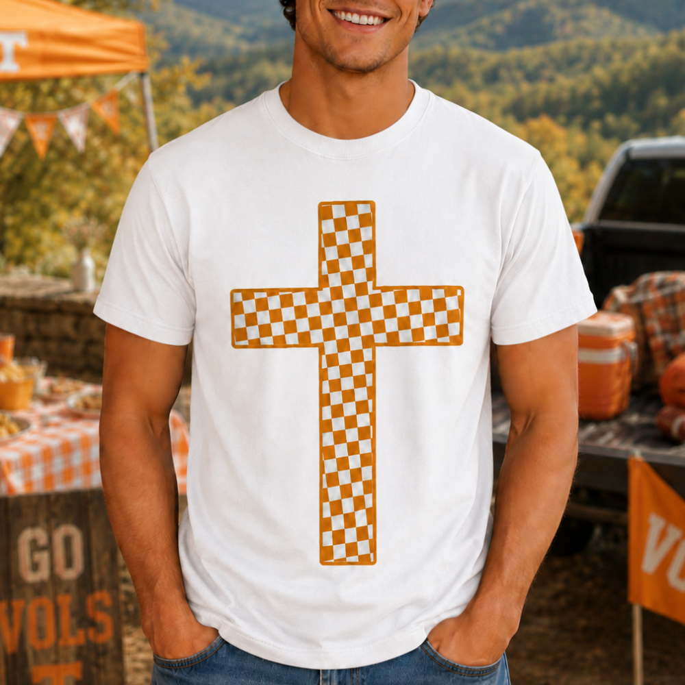 Checked by Grace Cross Graphic Tee