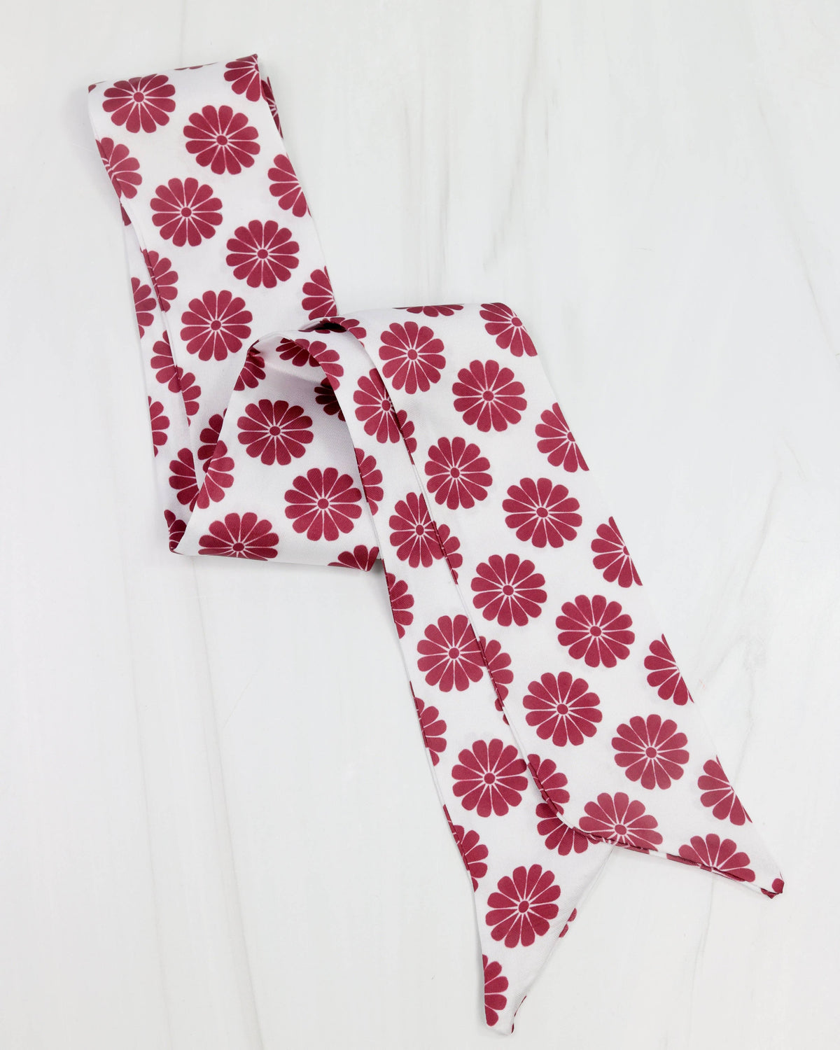 Maroon Floral Skinny Scarf