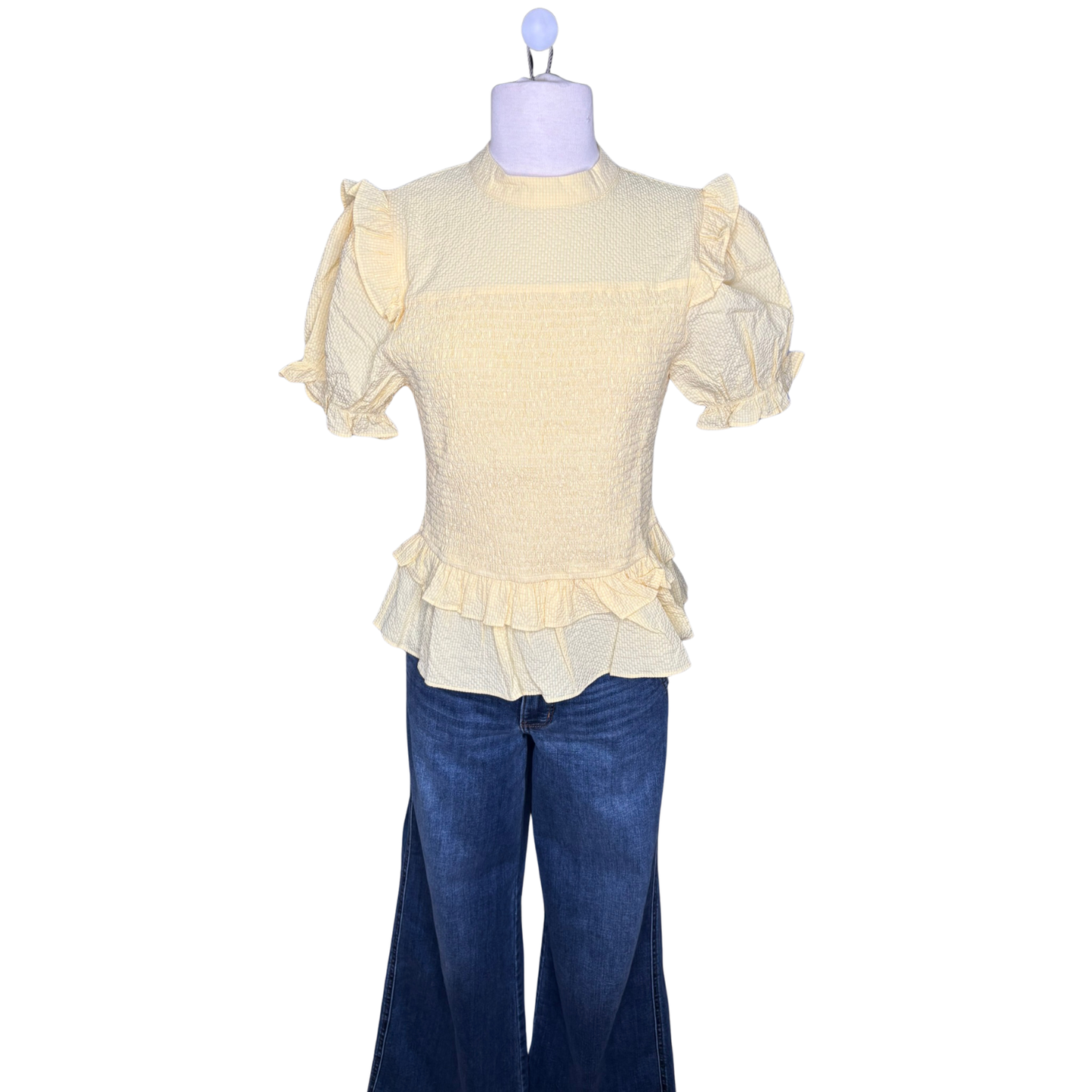 Smocked Collared Blouse