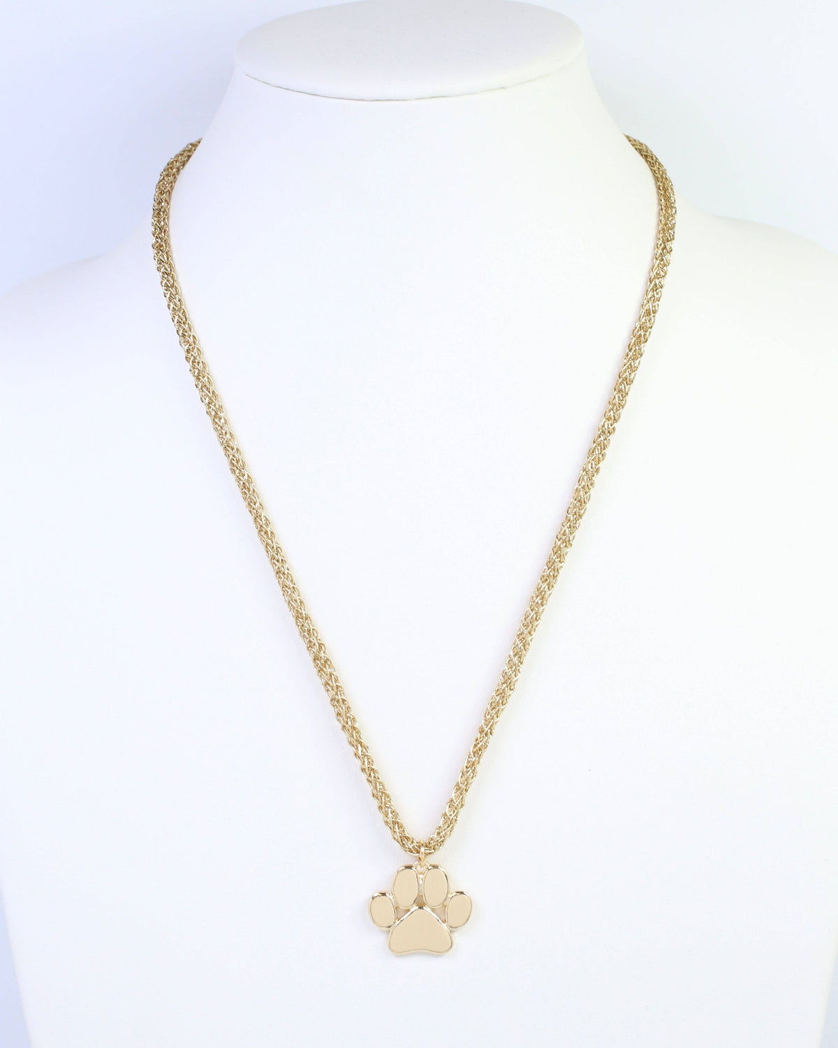 Gold Paw Print Cord Necklace