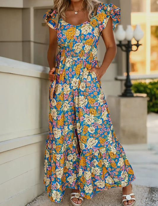 Floral Wide Leg Romper