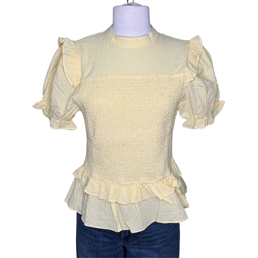 Smocked Collared Blouse