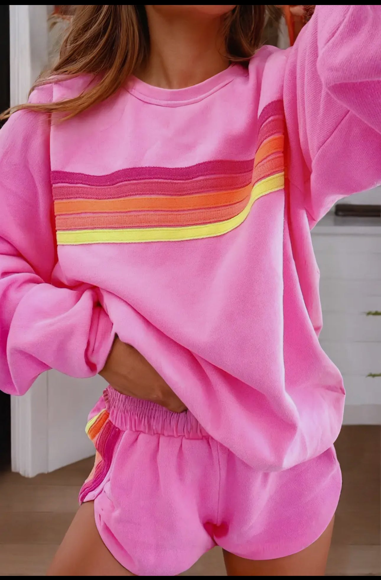 Pink Stripe Lounge Set