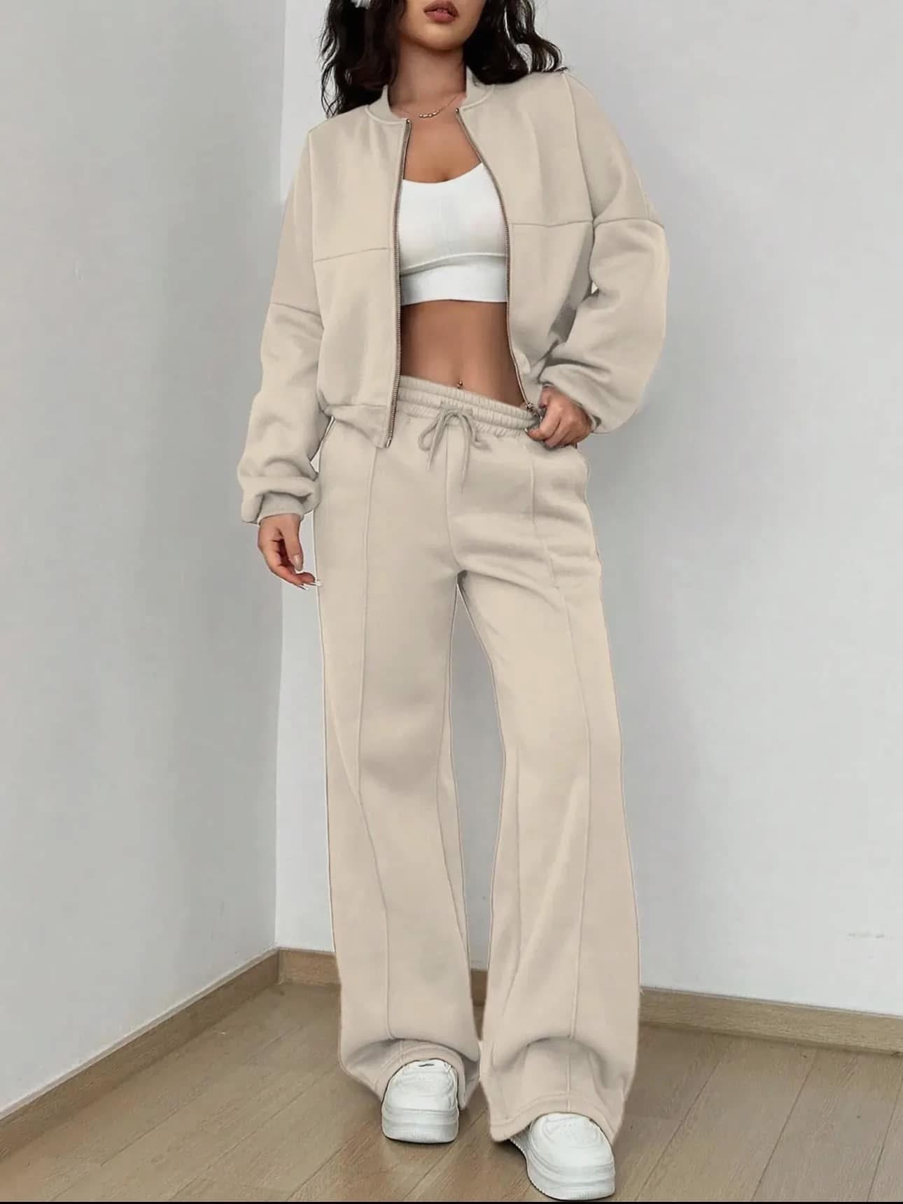 Khaki Sweatpants Set