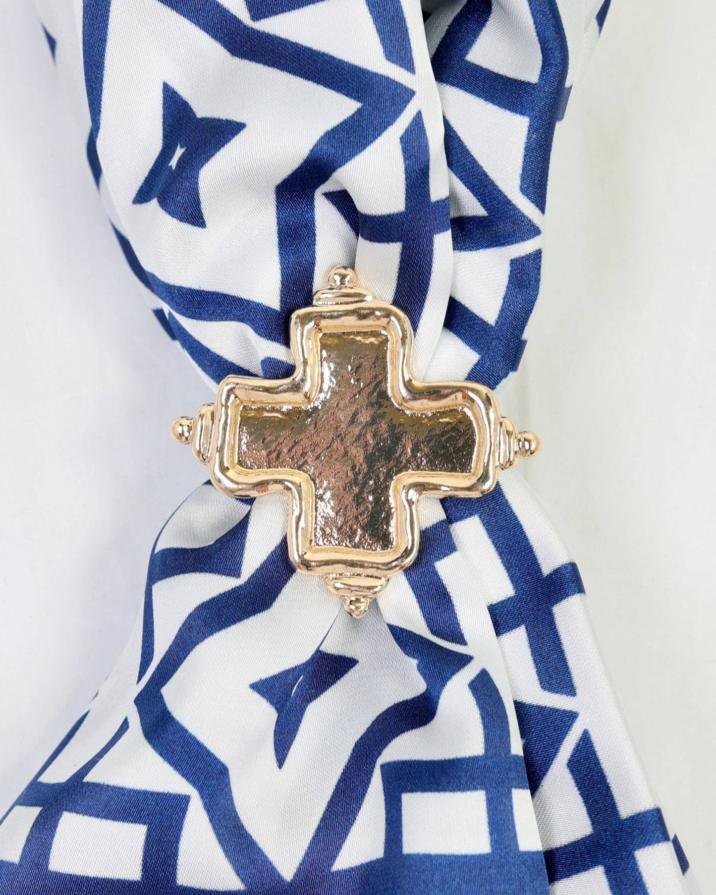 Gold Cross Scarf Ring