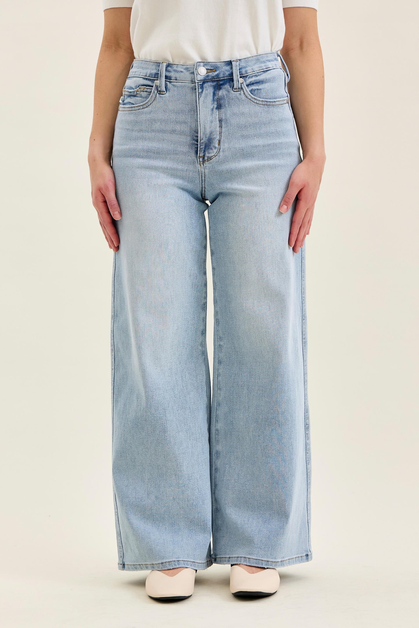 Judy Blue High Waisted Tummy Control Wide Leg - Petite