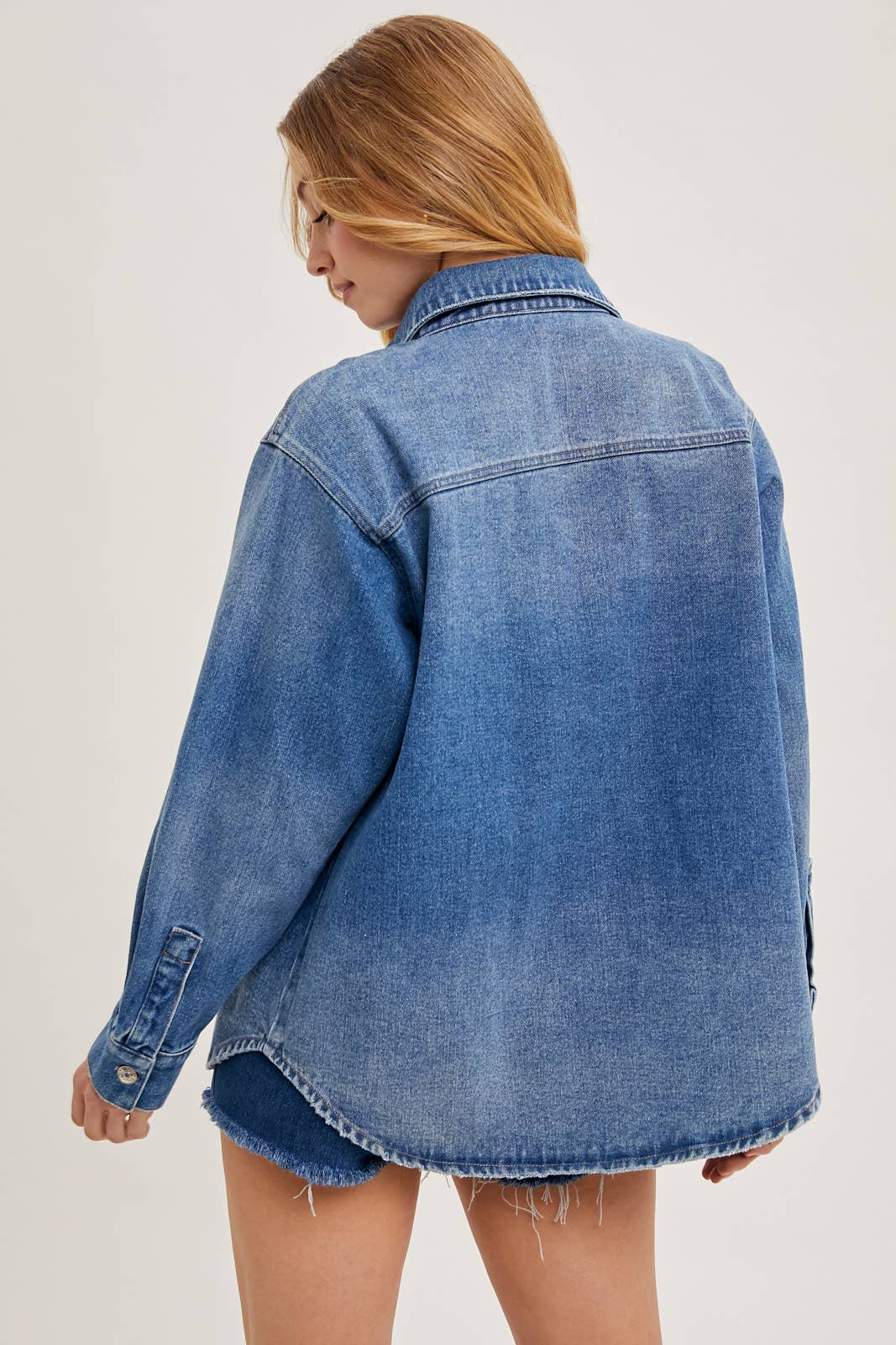 Washed Denim Shirt Jacket