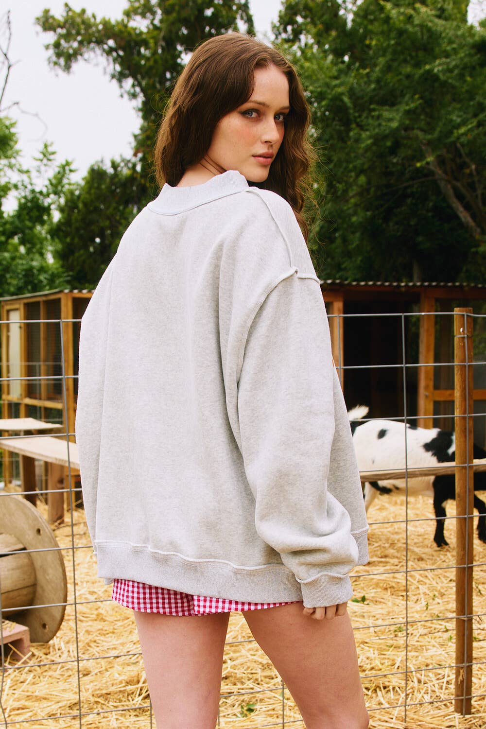 Tennessee Reversible Mockneck Sweatshirt | Heather Grey (PREORDER)