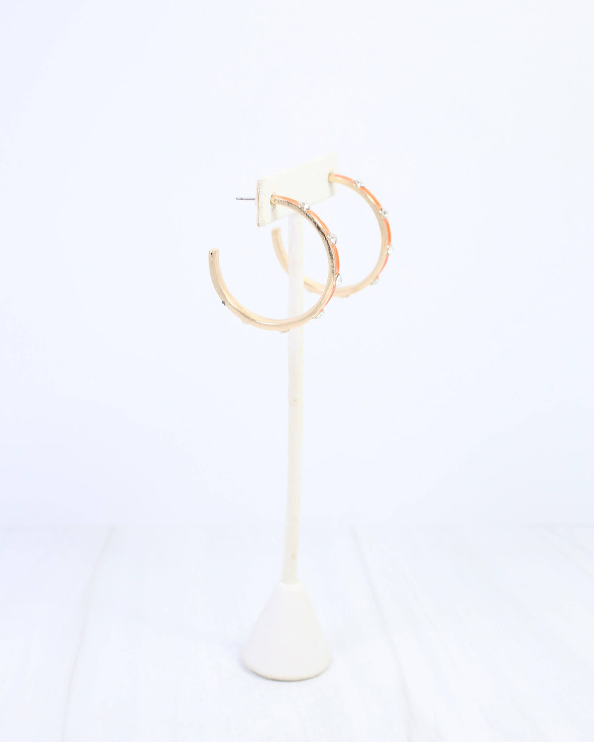 Orange Enamel Hoop Earrings