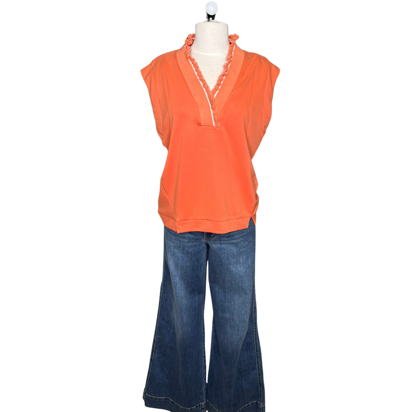 Ruffle V-Neck Top
