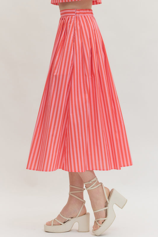 Sunset Stripe Midi Skirt
