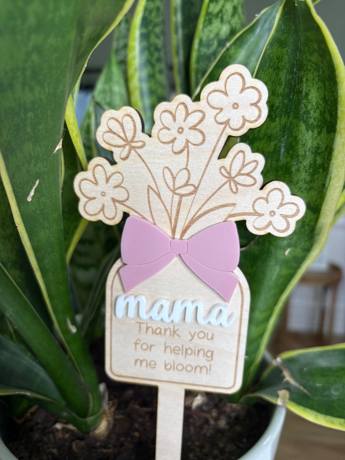 Faith Blooms Plant Stakes – Mom, Grandma, Teacher Gift