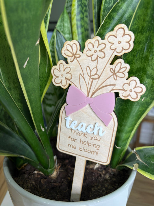 Faith Blooms Plant Stakes – Mom, Grandma, Teacher Gift