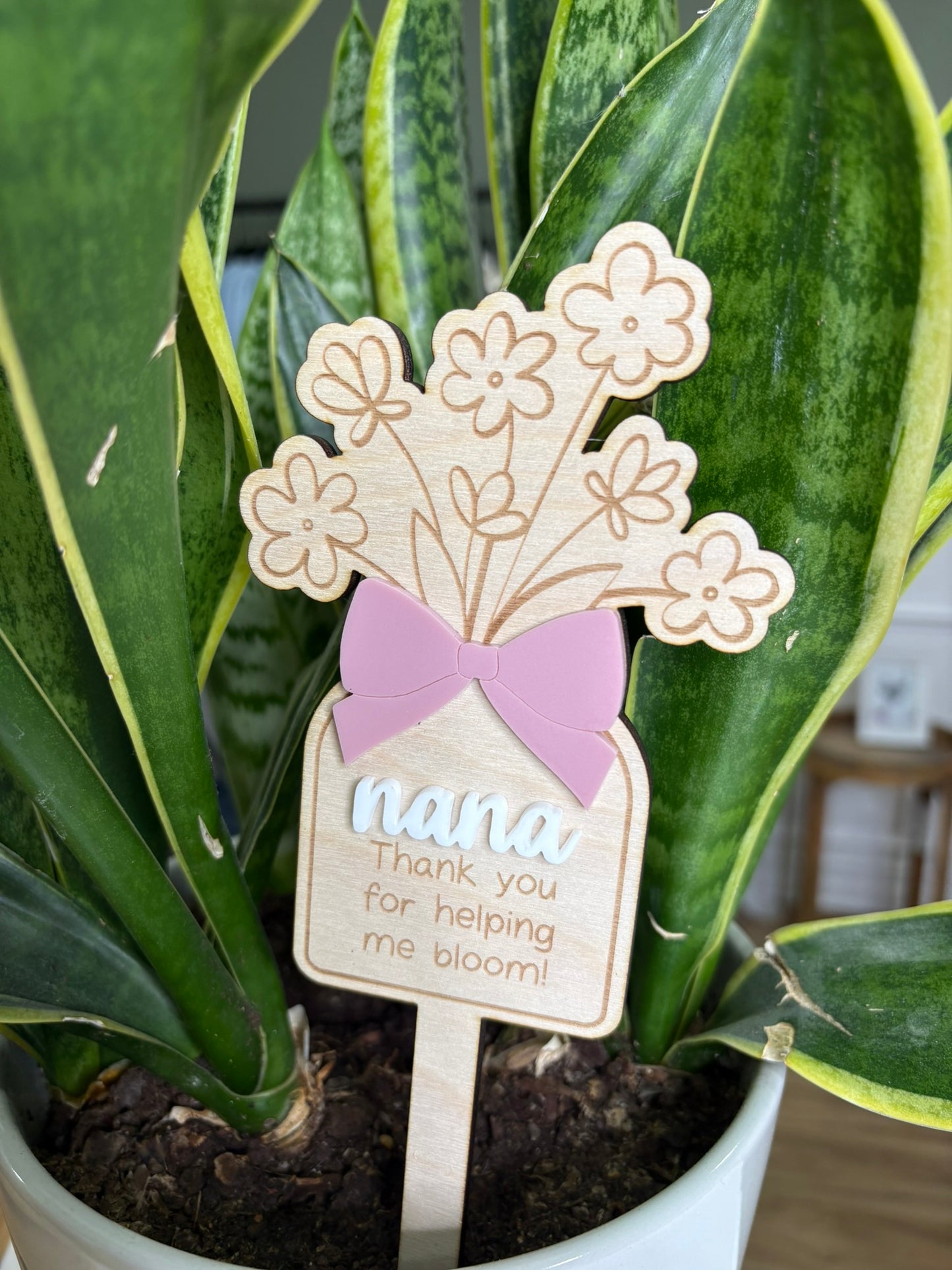 Faith Blooms Plant Stakes – Mom, Grandma, Teacher Gift