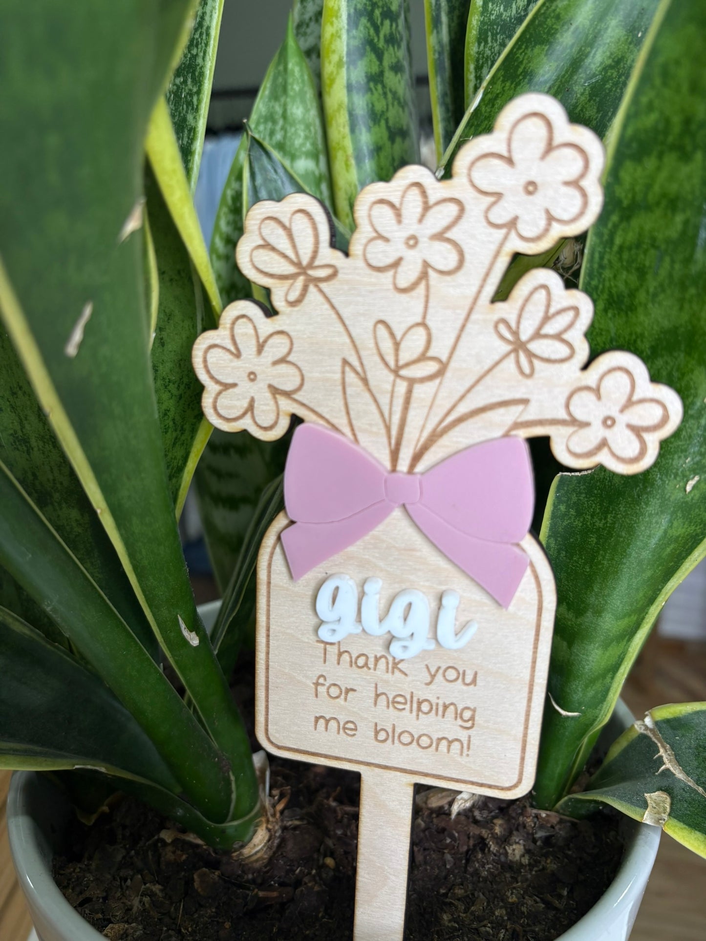 Faith Blooms Plant Stakes – Mom, Grandma, Teacher Gift
