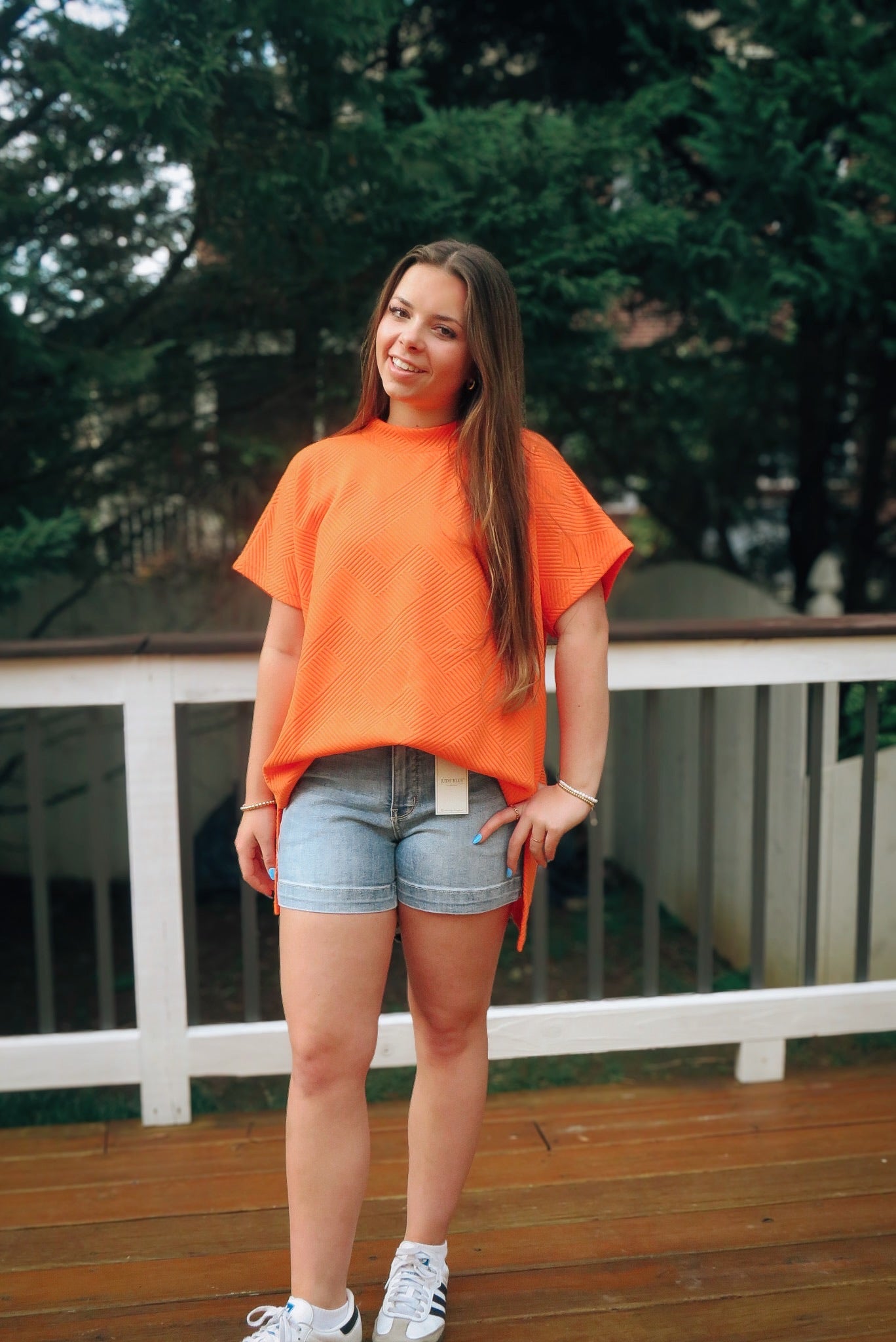 Orange Quilted Lounger Top