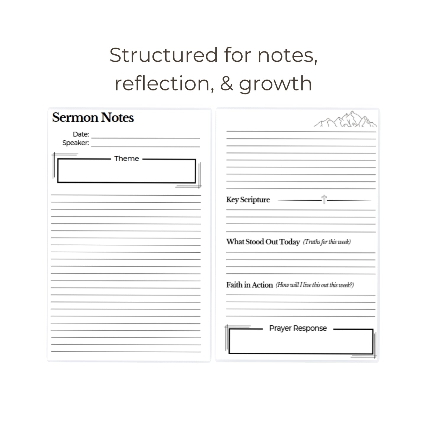 Sermon Notes Journal for Teens & Adults