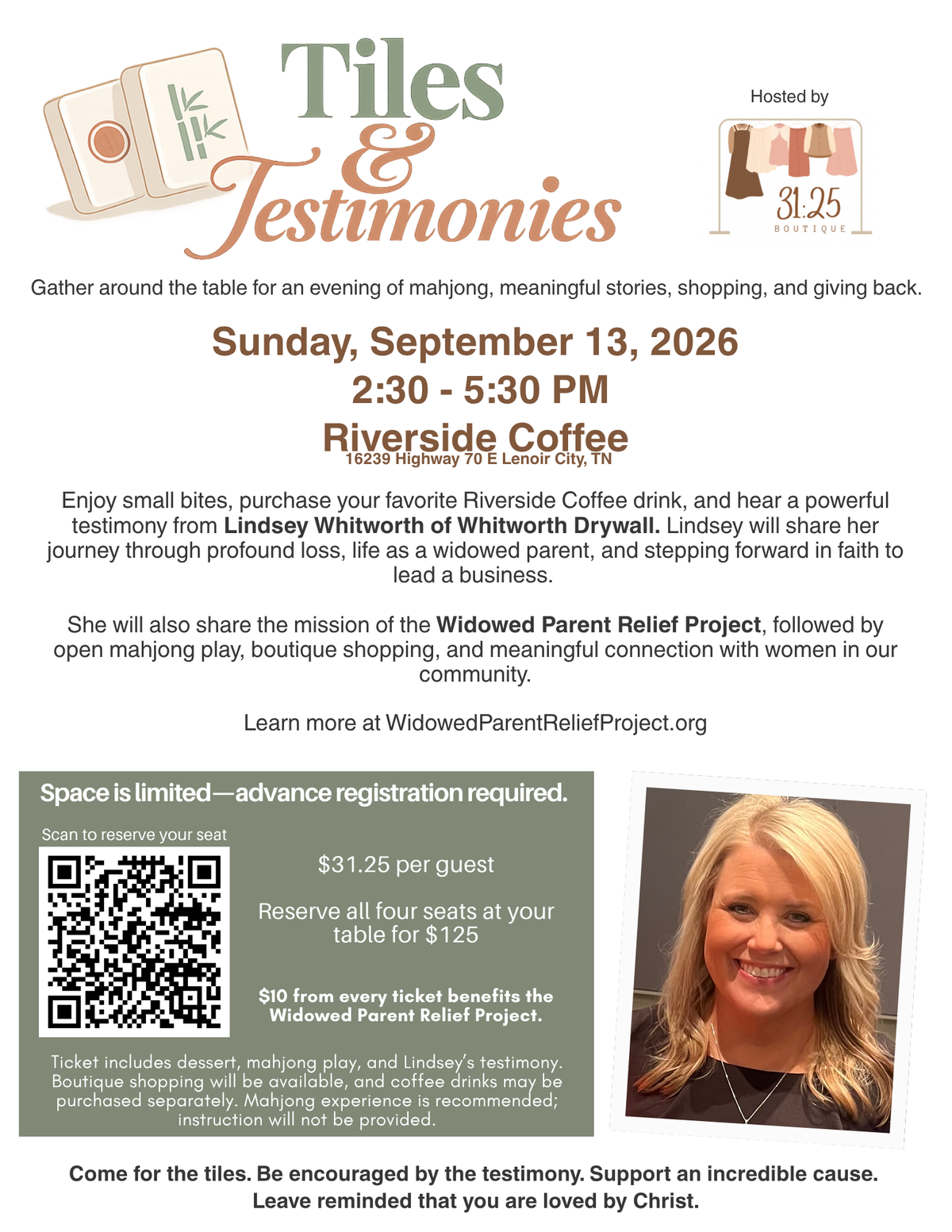 September Tiles & Testimonies Event Ticket